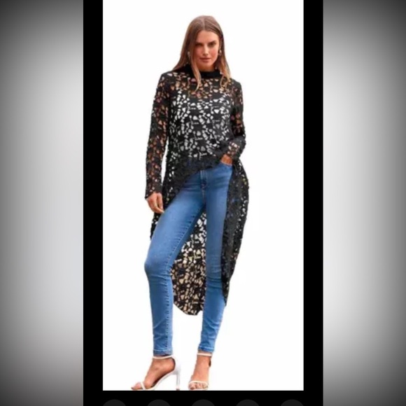 PRETTY LADY Lace Tunic Overlay High-Low Hem Sz XL NEW WITH TAGS! - Picture 1 of 2